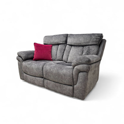 ‘Orion’ Dapple Charcoal Grey 2 Seater Power Recliner Sofa with Power Headrests