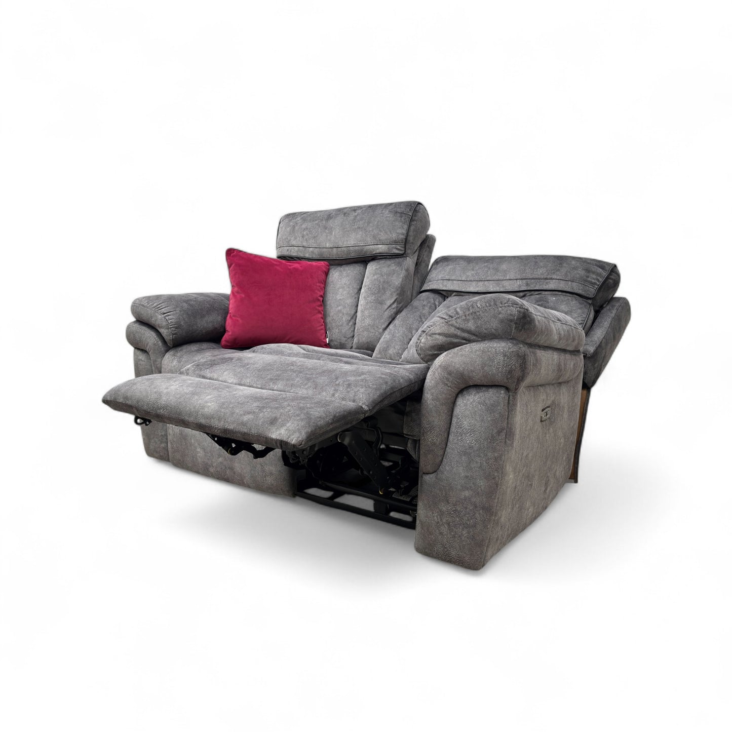‘Orion’ Dapple Charcoal Grey 2 Seater Power Recliner Sofa with Power Headrests