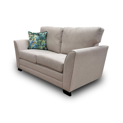 ‘Poppy' Beige Linen Fabric Large 2 Seater Sofa Bed