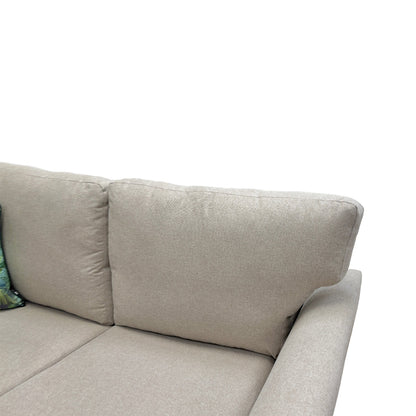 ‘Poppy' Beige Linen Fabric Large 2 Seater Sofa Bed