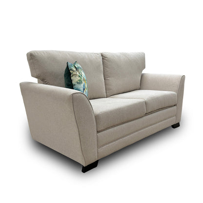‘Poppy' Beige Linen Fabric Large 2 Seater Sofa Bed