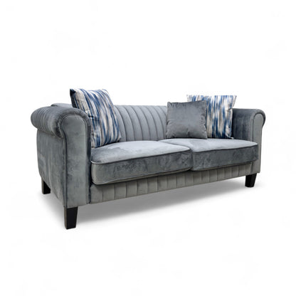 ‘Wave’ Anthracite Velvet 2 Seater Sofa