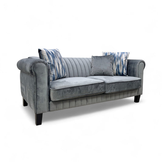 ‘Wave’ Anthracite Velvet 2 Seater Sofa