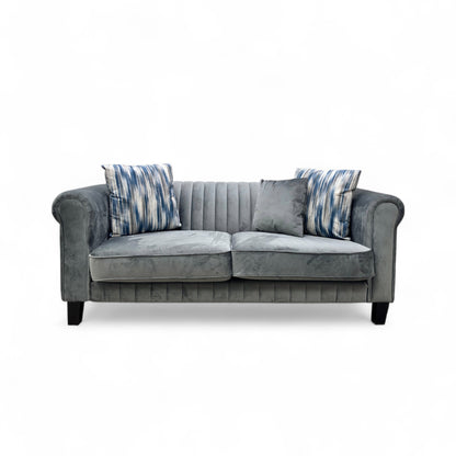 ‘Wave’ Anthracite Velvet 2 Seater Sofa