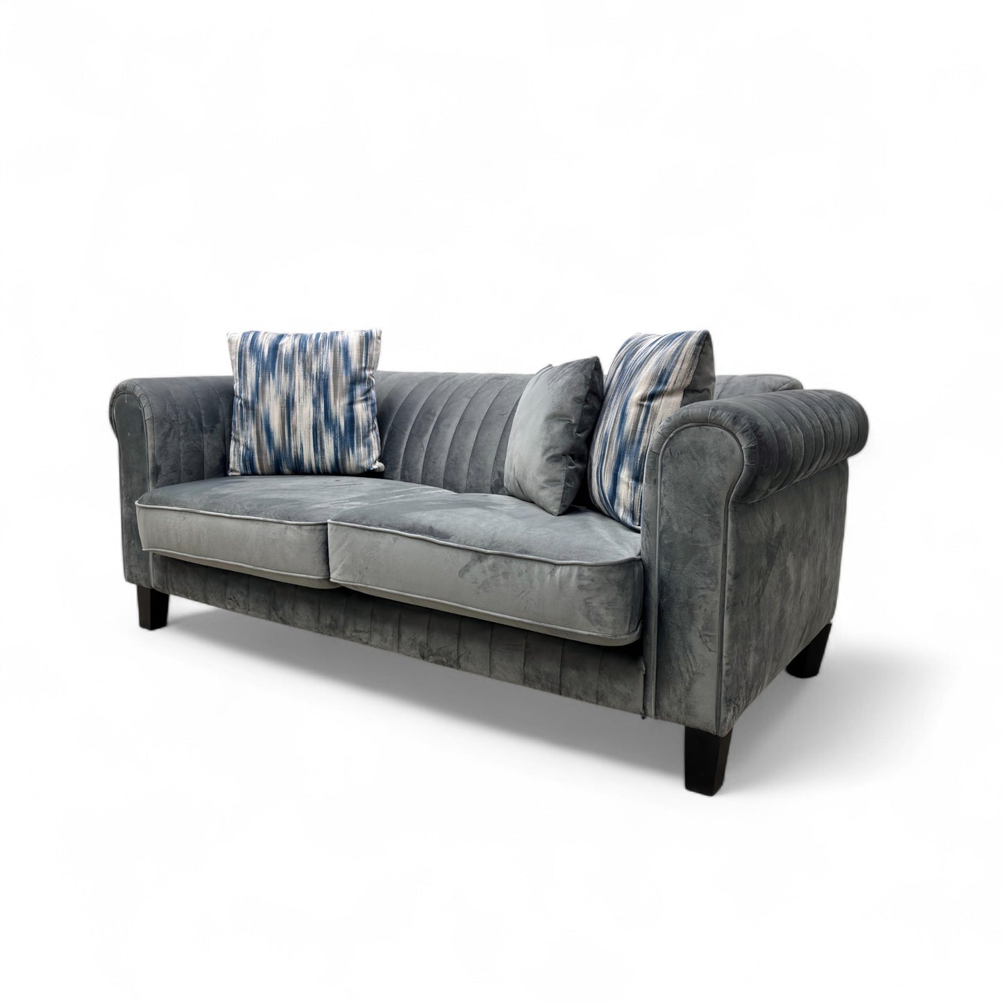 ‘Wave’ Anthracite Velvet 2 Seater Sofa