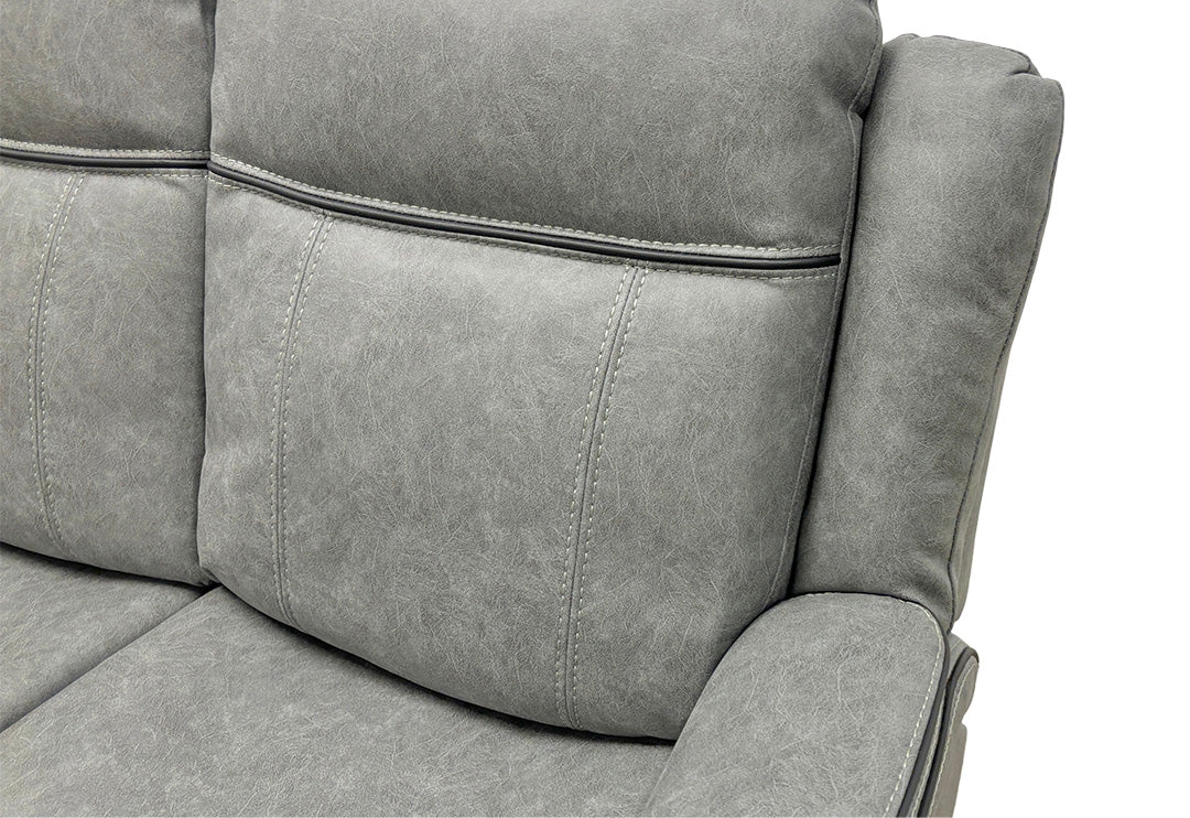 'Kardashian' Grey Endurance Fabric Manual Recliner 3 Seater Sofa