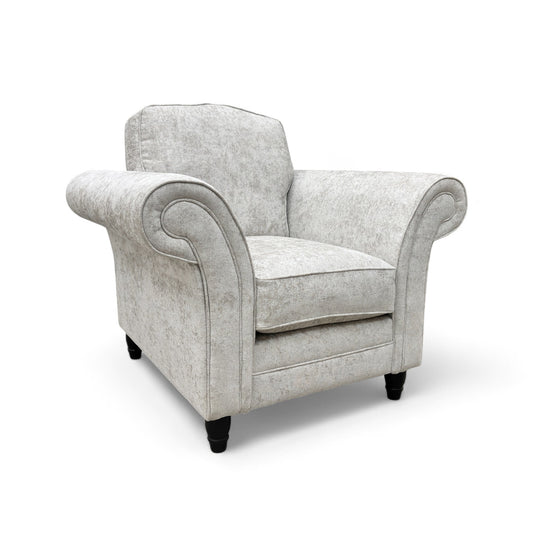 'Melody' Pearl Chenille Fabric Armchair