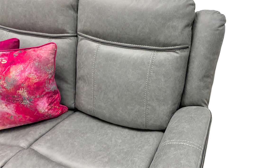 'Kardashian' Grey Endurance Fabric Manual Recliner 2 Seater Sofa