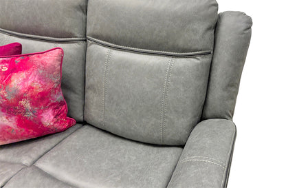 'Kardashian' Grey Endurance Fabric Manual Recliner 2 Seater Sofa
