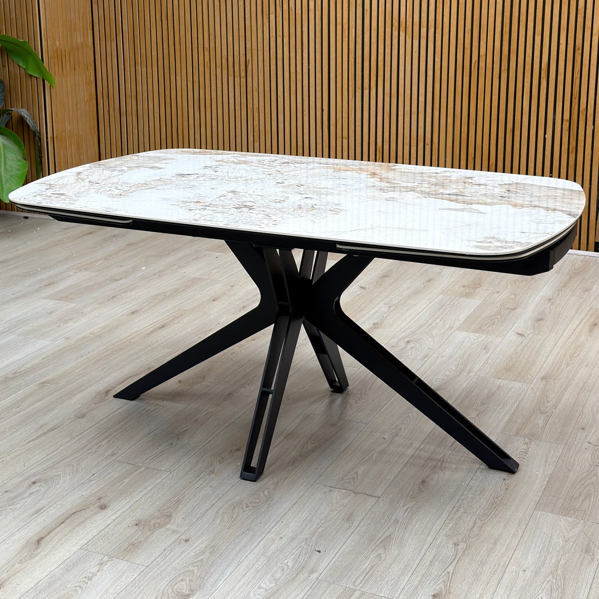 'Jose' Calcutta Marble 160cm Draw Leaf Extending Dining Table