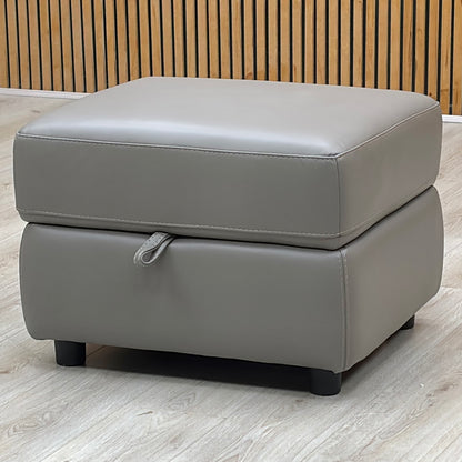 World of Leather ‘Nixon’ Bv-042e Elephant Grey Storage Footstool