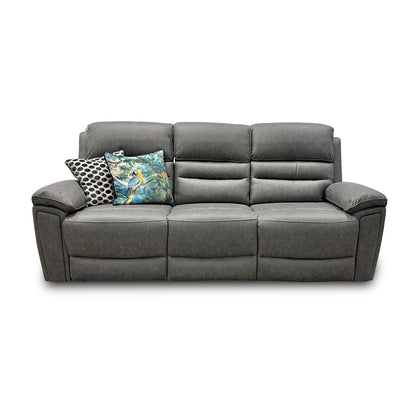 'Azzurri" Grey Endurance Fabric Manual Recliner 3 Seater Sofa