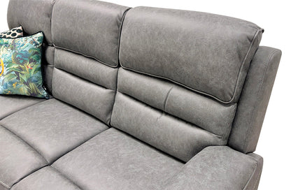 'Azzurri" Grey Endurance Fabric Manual Recliner 3 Seater Sofa