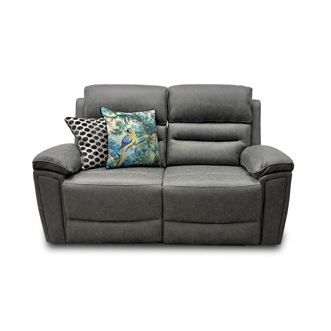 'Azzurri' Grey Endurance Fabric Manual Recliner 2 Seater Sofa