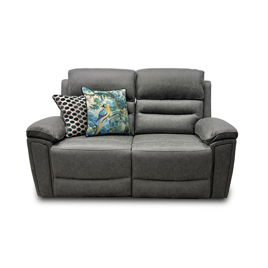 'Azzurri' Grey Endurance Fabric Manual Recliner 2 Seater Sofa