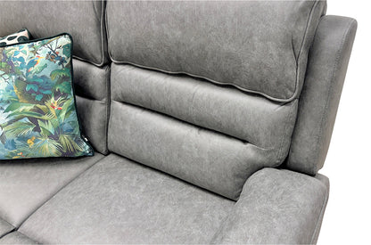 Close up shot of the grey endurance fabric texture, designed for high durability and a premium feel.