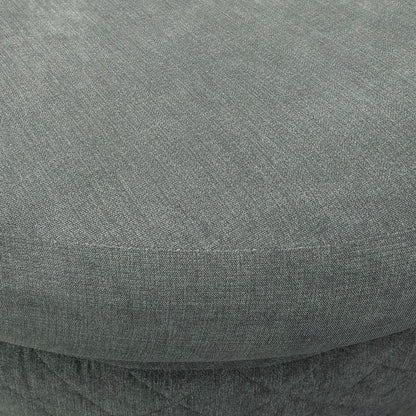 ‘Molly’ Pewter Fabric Swivel Chair + Half Moon Stool