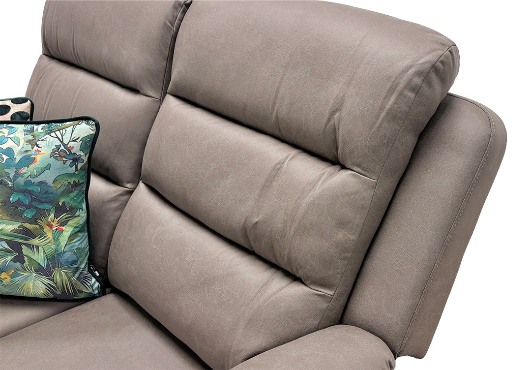 ‘Trinity’ Manual Recliner Grey Soft Endurance Fabric 2 Seater Sofa