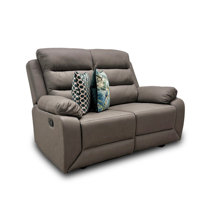 ‘Trinity’ Manual Recliner Grey Soft Endurance Fabric 2 Seater Sofa