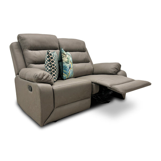 ‘Trinity’ Manual Recliner Grey Soft Endurance Fabric 2 Seater Sofa