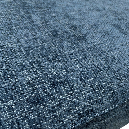 ‘Iris’ Blue Woven Fabric Banquette Footstool