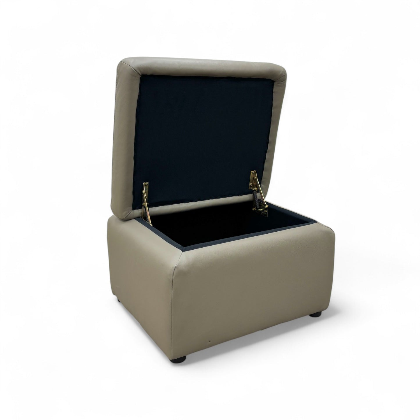 ‘Lawrence’ Lead Grey Leather Small Storage Footstool