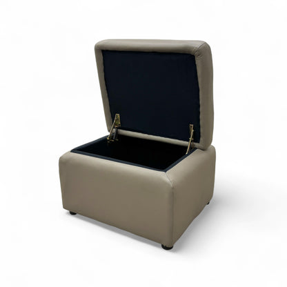 ‘Lawrence’ Lead Grey Leather Small Storage Footstool