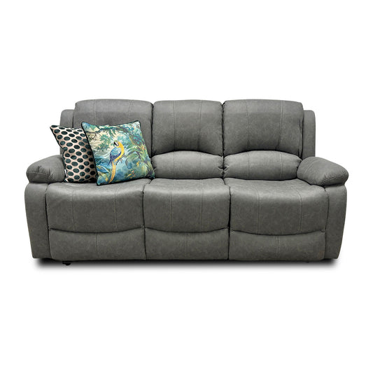 ‘Bennett’ Grey Endurance Fabric Manual Recliner 3 Seater Sofa
