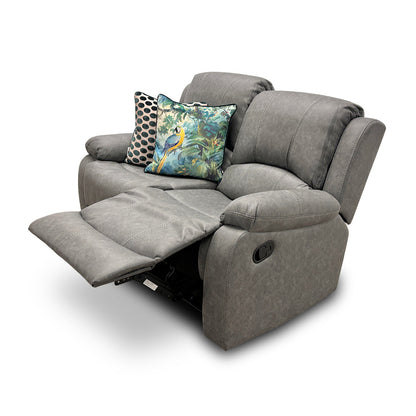 ‘Bennett’ Grey Endurance Fabric Manual Recliner 2 Seater Sofa