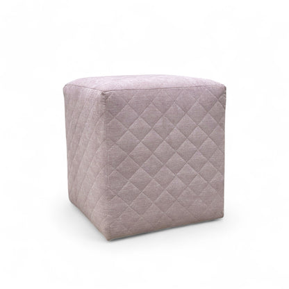 ‘Molly’ Blush Fabric Cube Footstool