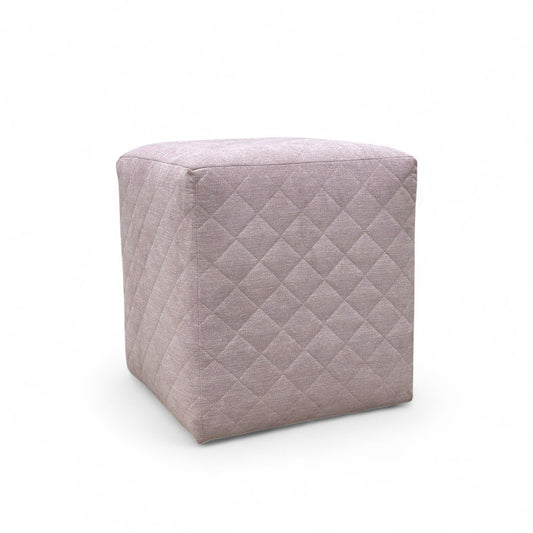 ‘Molly’ Blush Fabric Cube Footstool