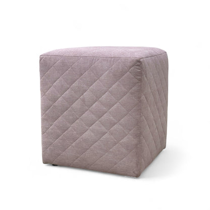 ‘Molly’ Blush Fabric Cube Footstool