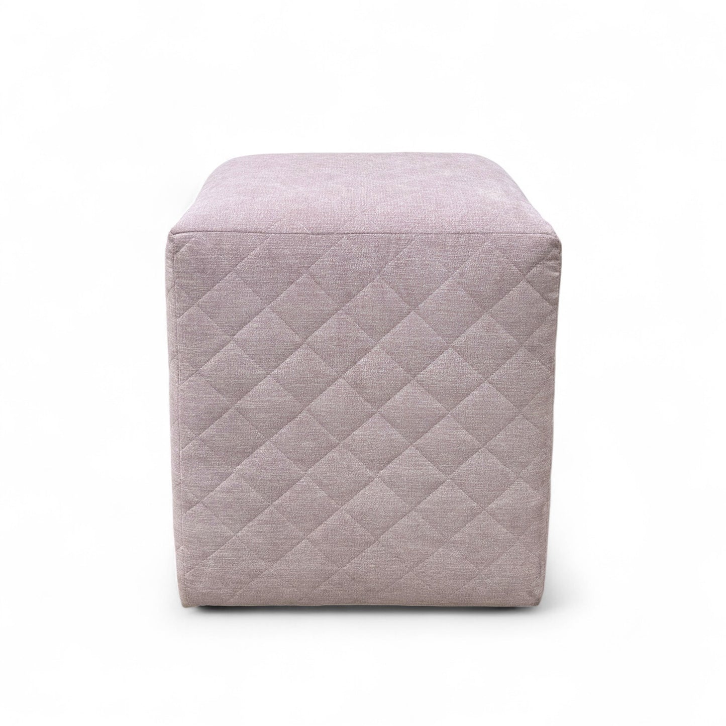 ‘Molly’ Blush Fabric Cube Footstool