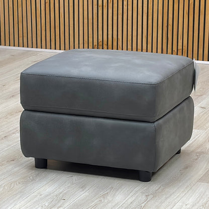 Bfa-Bey-R23 Charcoal Suede Fabric Storage Footstool