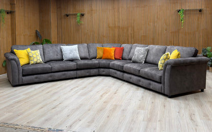 'Aura' Kenzo Mink Dw Ft Velvet Fabric Classic Back XL Corner Sofa
