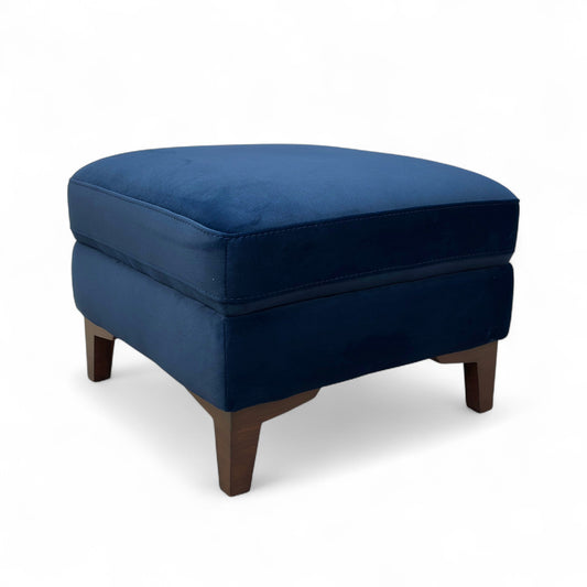 ‘Dillon’ Navy Blue Velvet Small Footstool