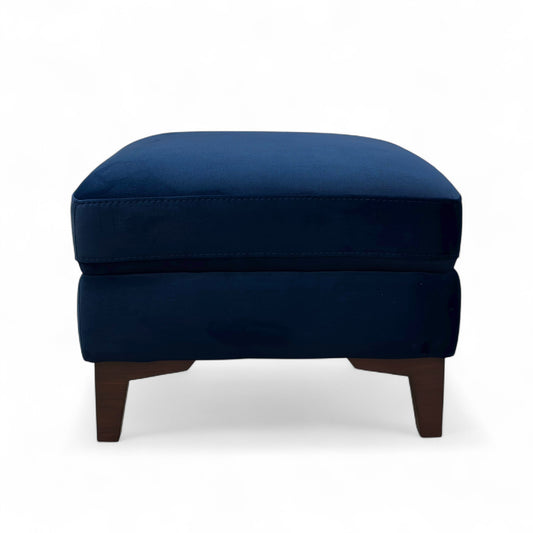 ‘Dillon’ Navy Blue Velvet Small Footstool