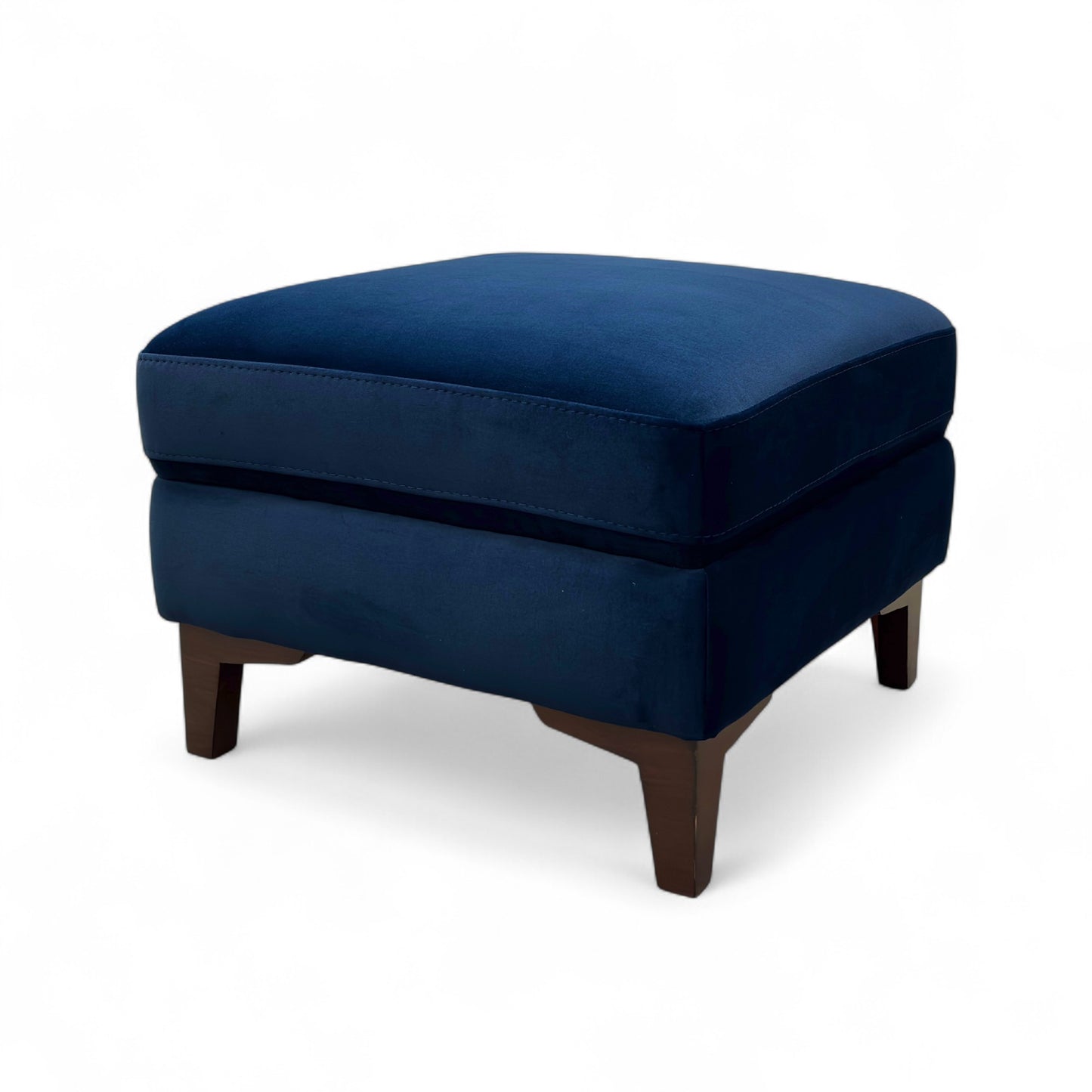 ‘Dillon’ Navy Blue Velvet Small Footstool