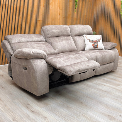 ‘Moreno' Bfa-Bnn-R29 Mink Velvet 3 Seater Power Recliner Sofa