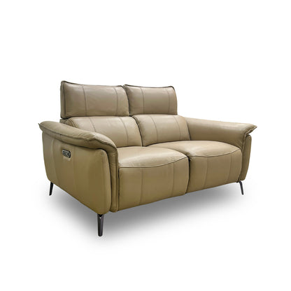 ‘Jude’ Montana Barley Cat-60/06 2 Seater Leather Power Recliner Sofa with Telescopic Headrests