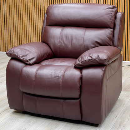 World of Leather ‘Moreno’ An-751b Burgundy Leather Power Recliner Chair
