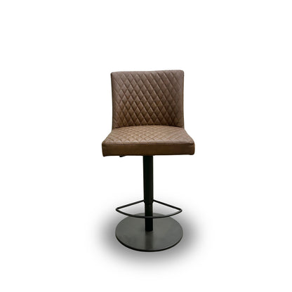 ‘Earth’ Tan Faux Leather Swivel Bar Stool