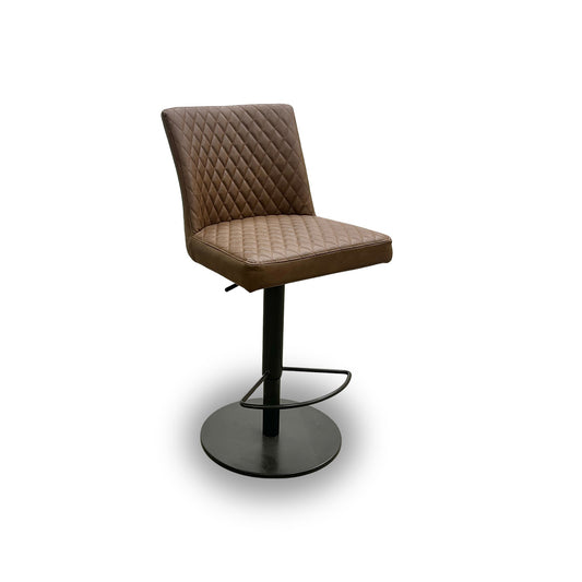 ‘Earth’ Tan Faux Leather Swivel Bar Stool