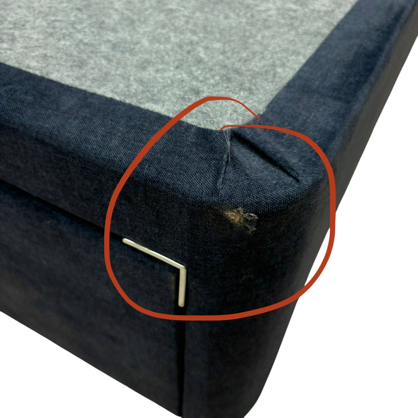 ‘Harrison’ Navy Blue Fabric 4 Draw Divan Base with Floor Standing Headboard - Super King