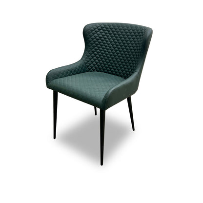 ‘Hanoi’ Bottle Green Faux Leather Dining Chair