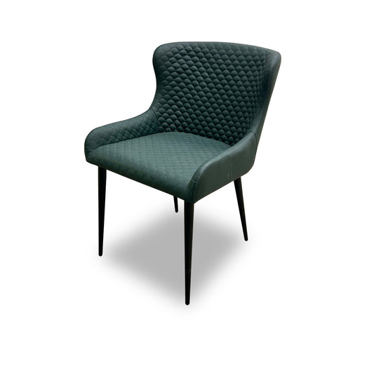 ‘Hanoi’ Bottle Green Faux Leather Dining Chair