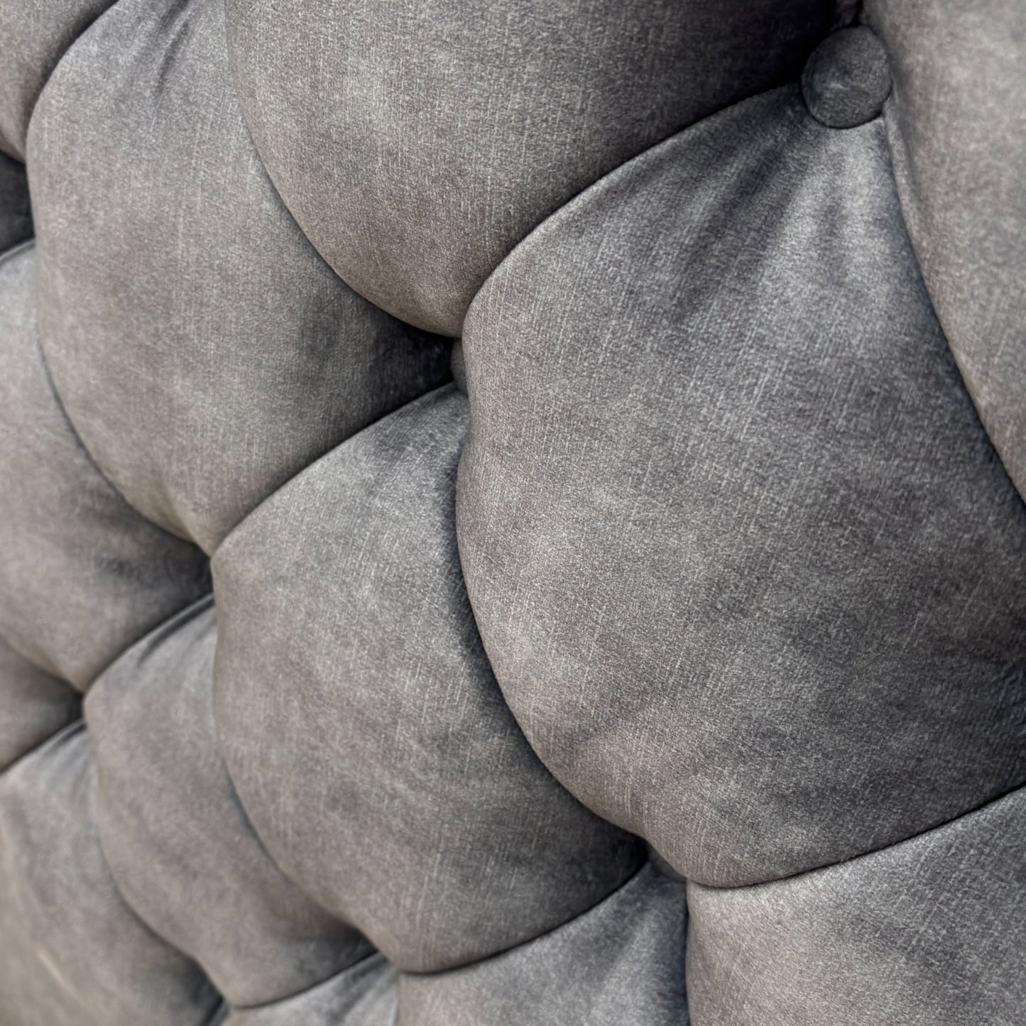 ‘Reggis’ Marble Grey Velvet 2 Draw Divan Base with Floor Standing Headboard - King