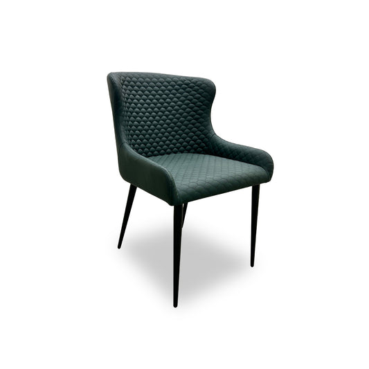 ‘Hanoi’ Bottle Green Faux Leather Dining Chair