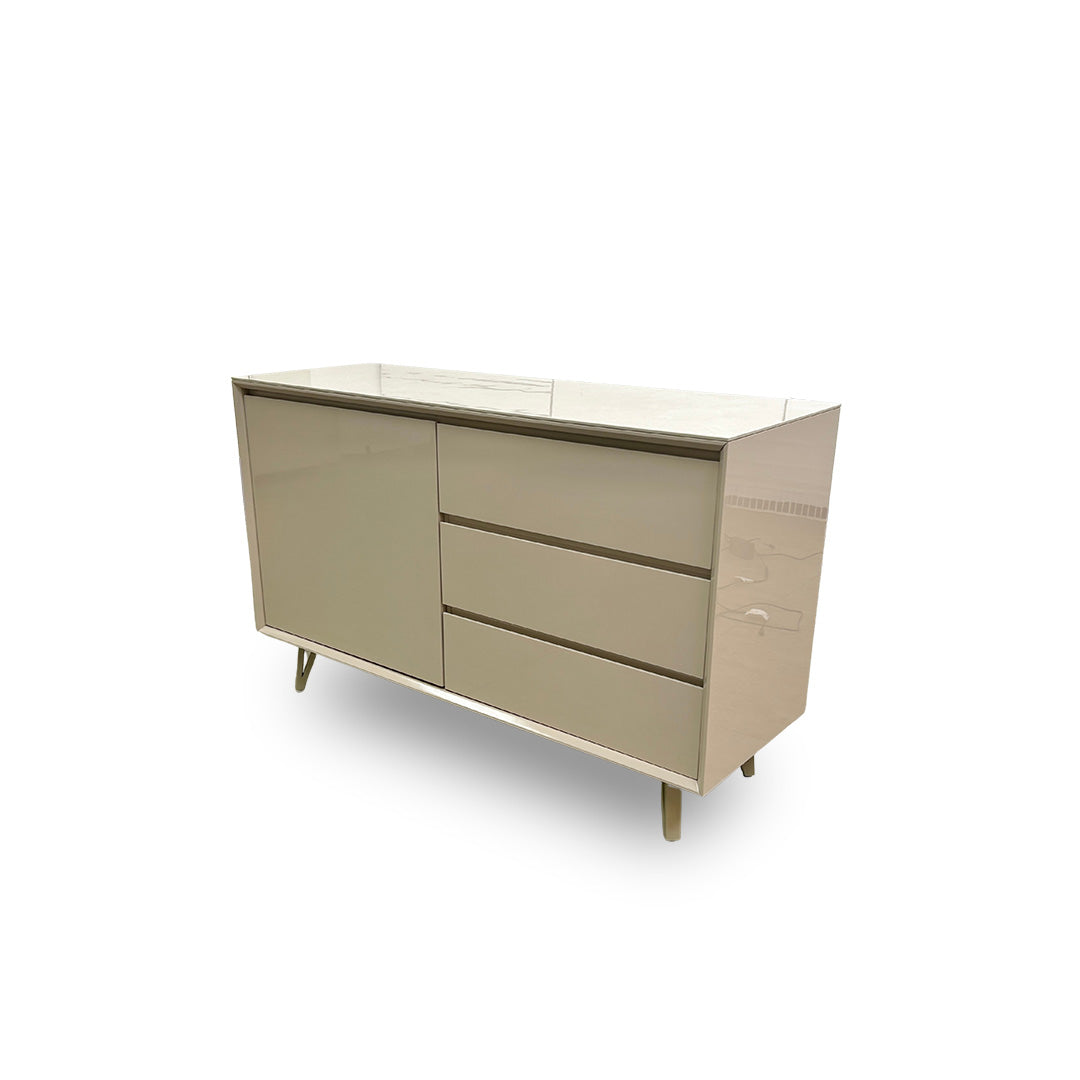 ‘Mirage’ Marble-effect Ceramic 1 Door 3 Drawer Sideboard