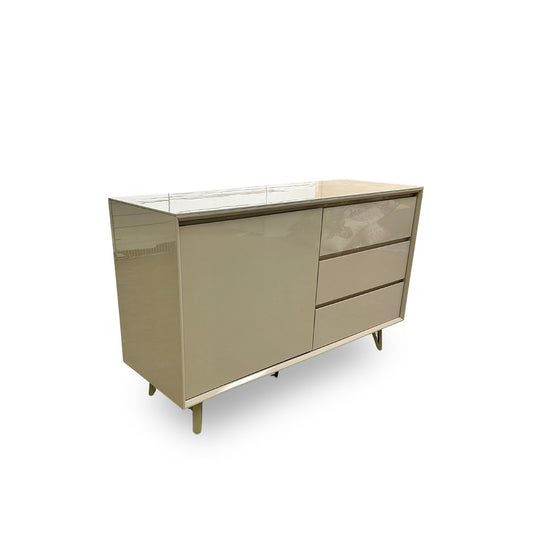 ‘Mirage’ Marble-effect Ceramic 1 Door 3 Drawer Sideboard
